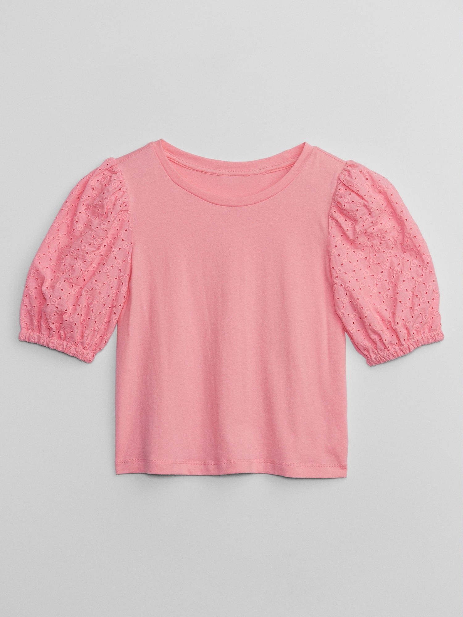 Kids Eyelet Puff Sleeve Top