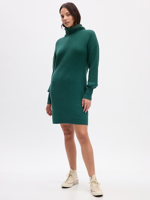 Image number 3 showing, Relaxed Turtleneck Sweater Midi Dress