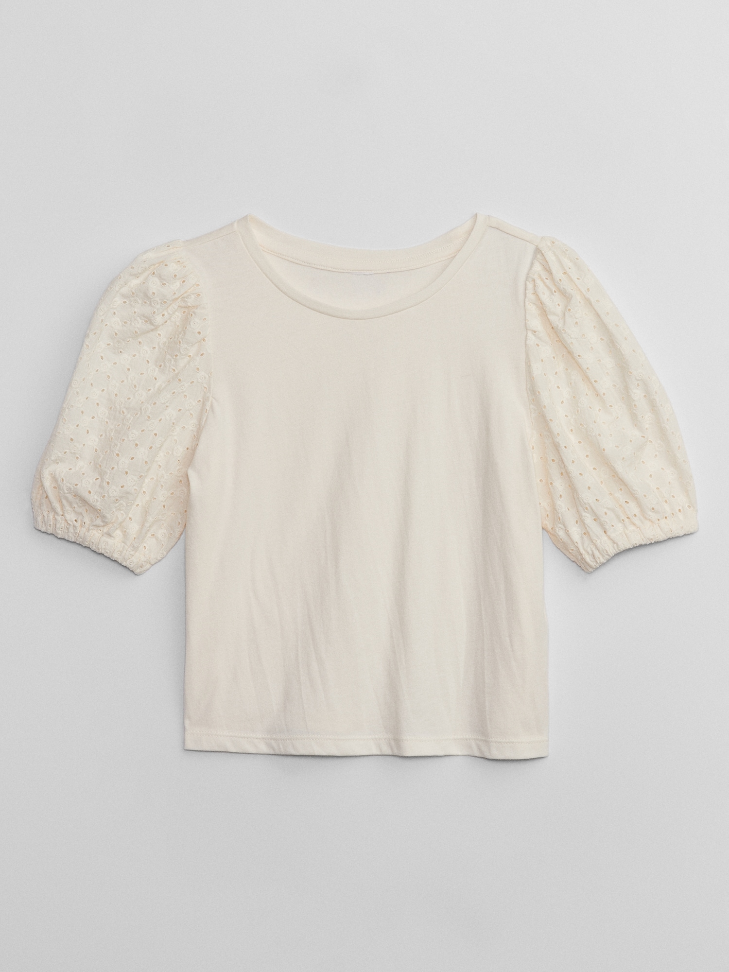 Kids Eyelet Puff Sleeve Top