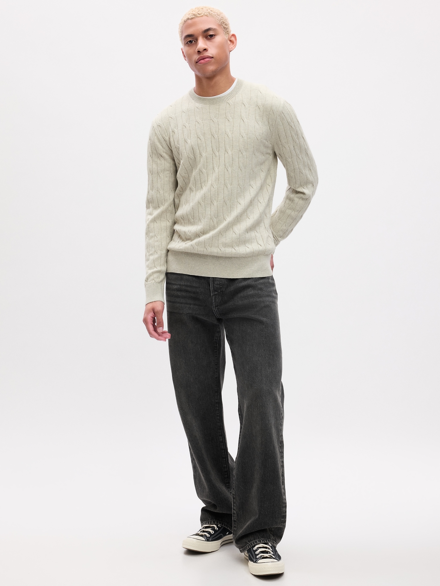 CashSoft Cable-Knit Sweater