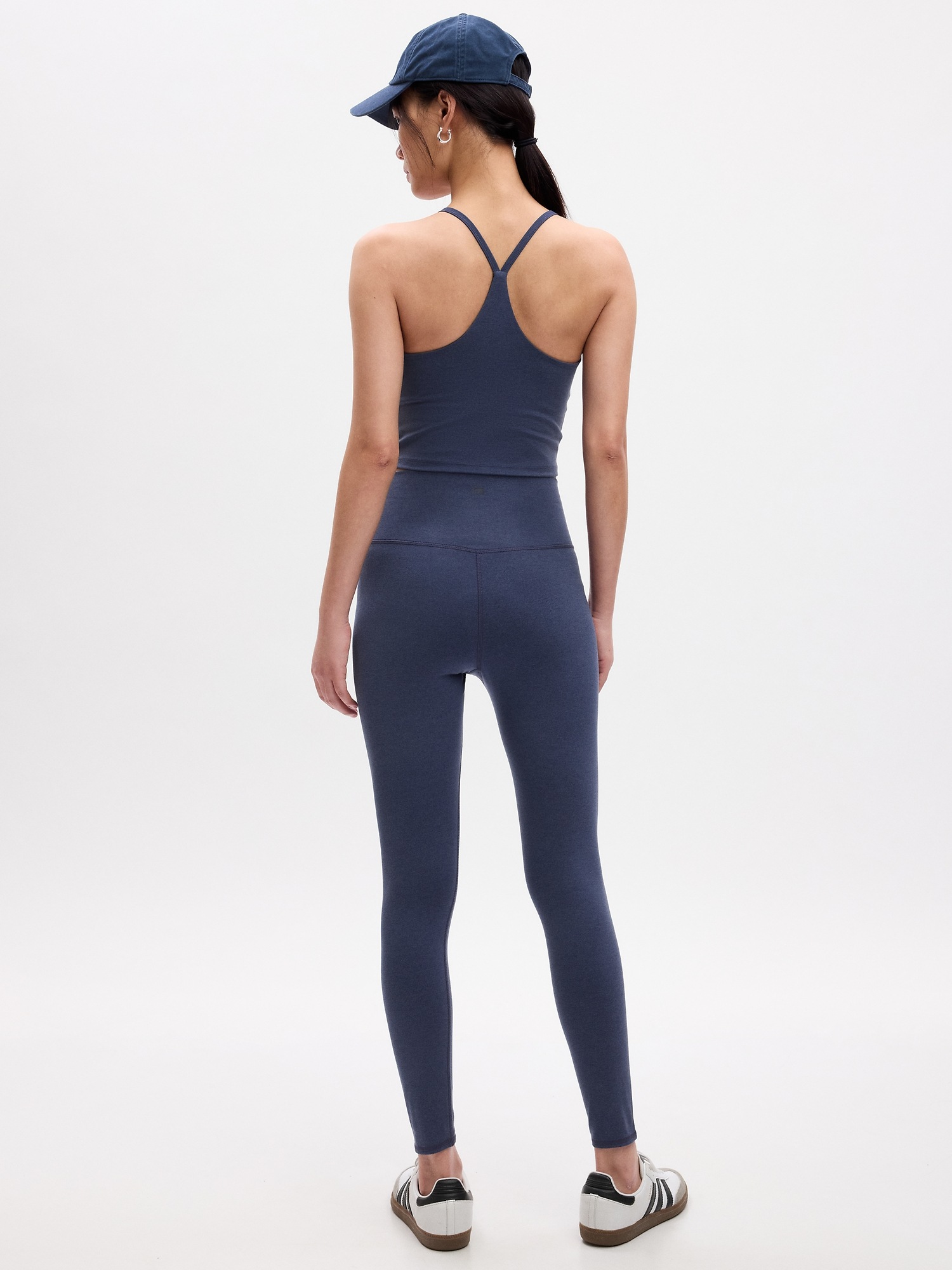 lululemon leggings crop size 4 ruched mesh dark blue heathered