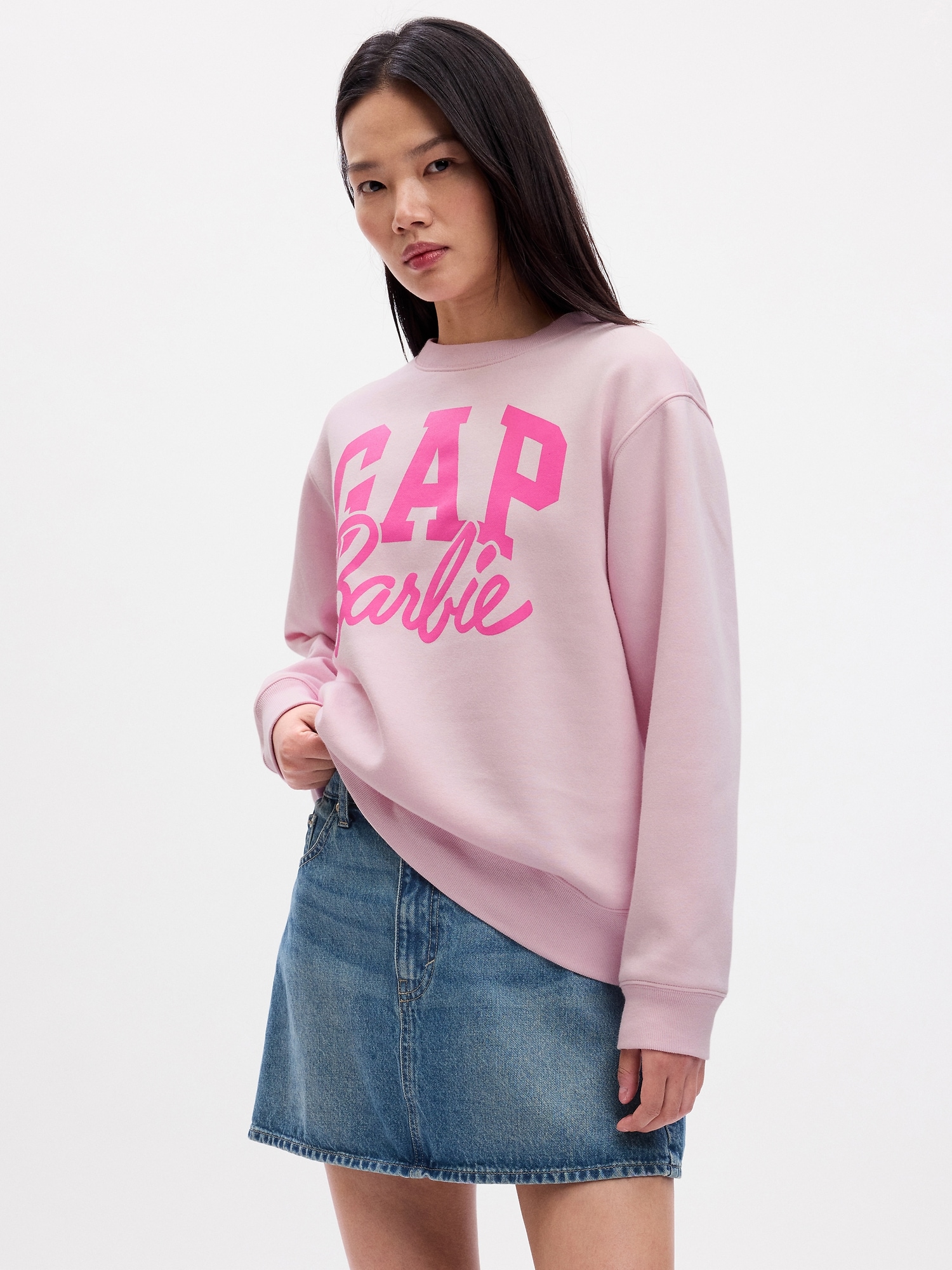 Off White Cotton Barbie Logo Sweatshirt