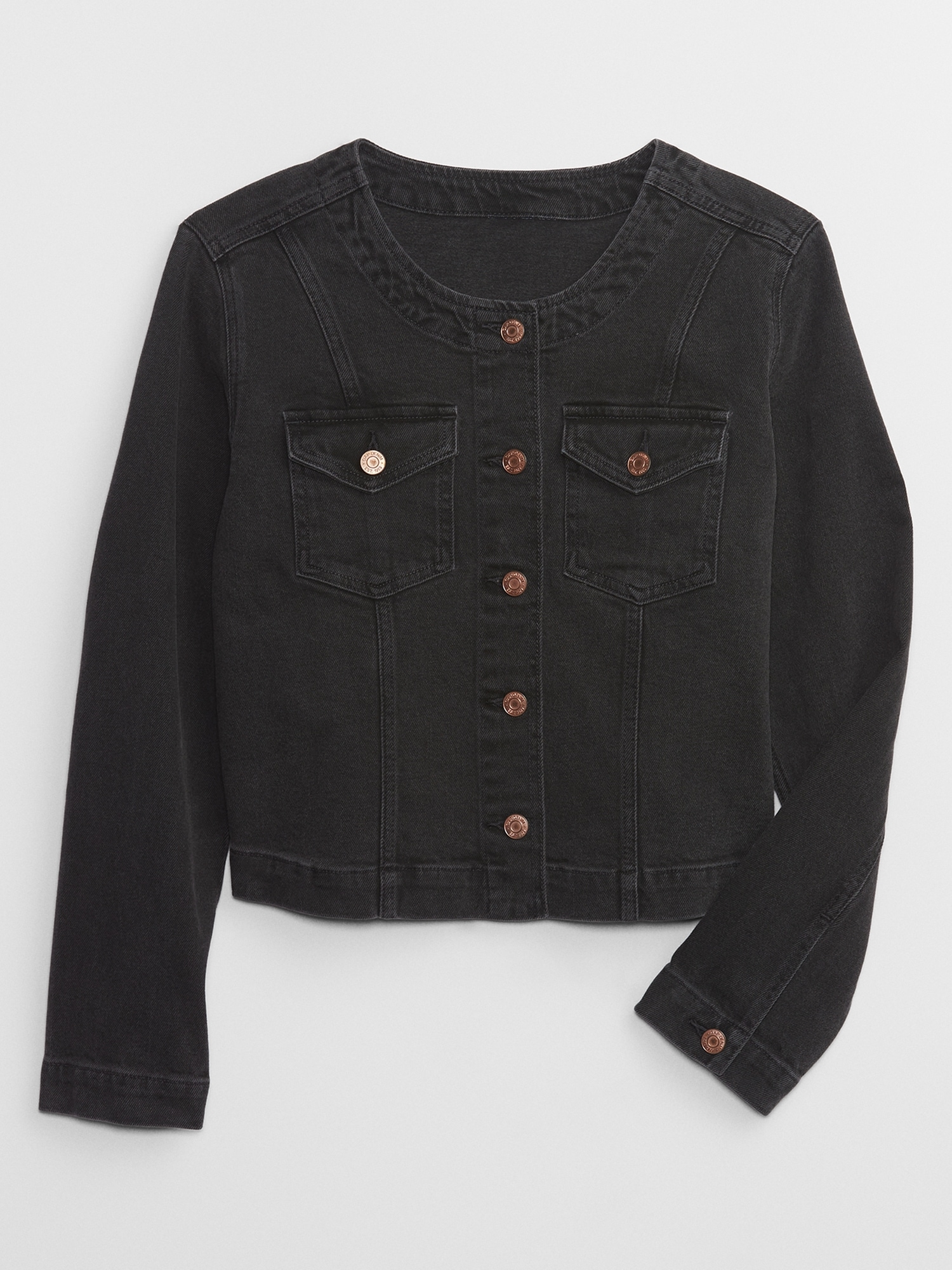 Collarless Denim Jacket Gap Factory