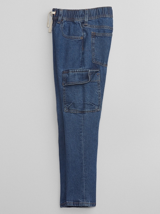 Image number 3 showing, Kids Slim Cargo Pull-On Jeans