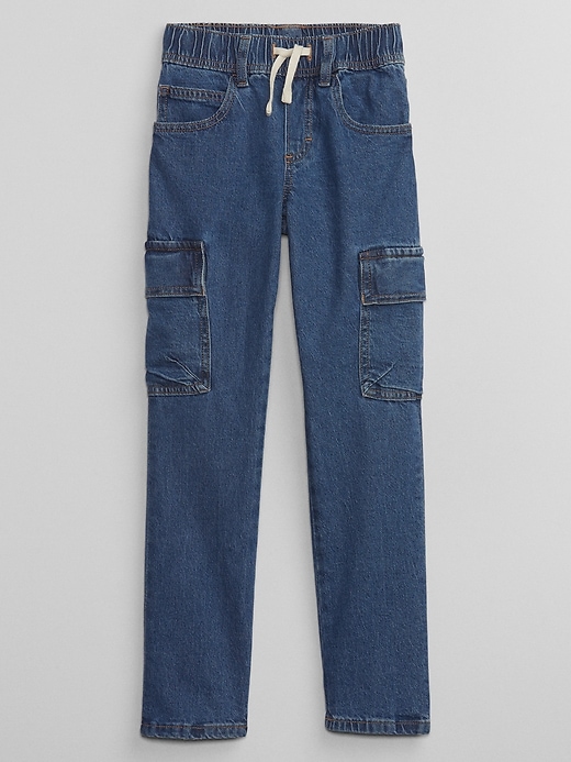 Image number 1 showing, Kids Slim Cargo Pull-On Jeans