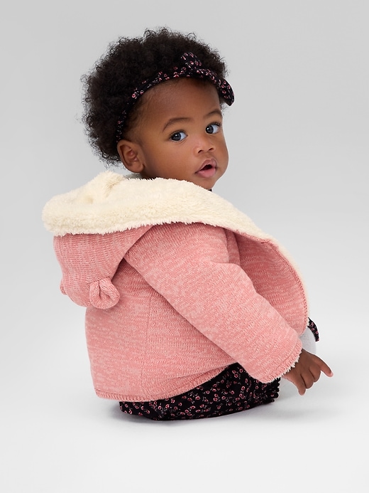 Image number 2 showing, Baby Sherpa-Lined Garter Sweater