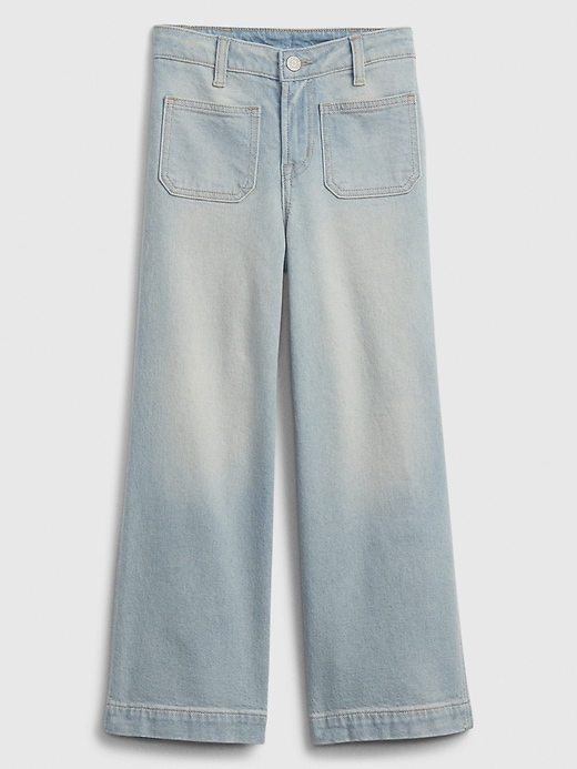 Image number 1 showing, Kids High Rise Wide-Leg Ankle Jeans