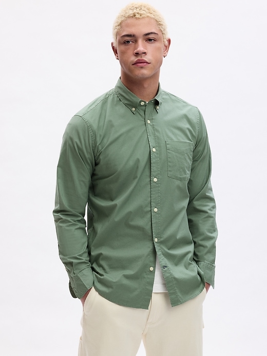 Image number 1 showing, Stretch Poplin Shirt in Standard Fit