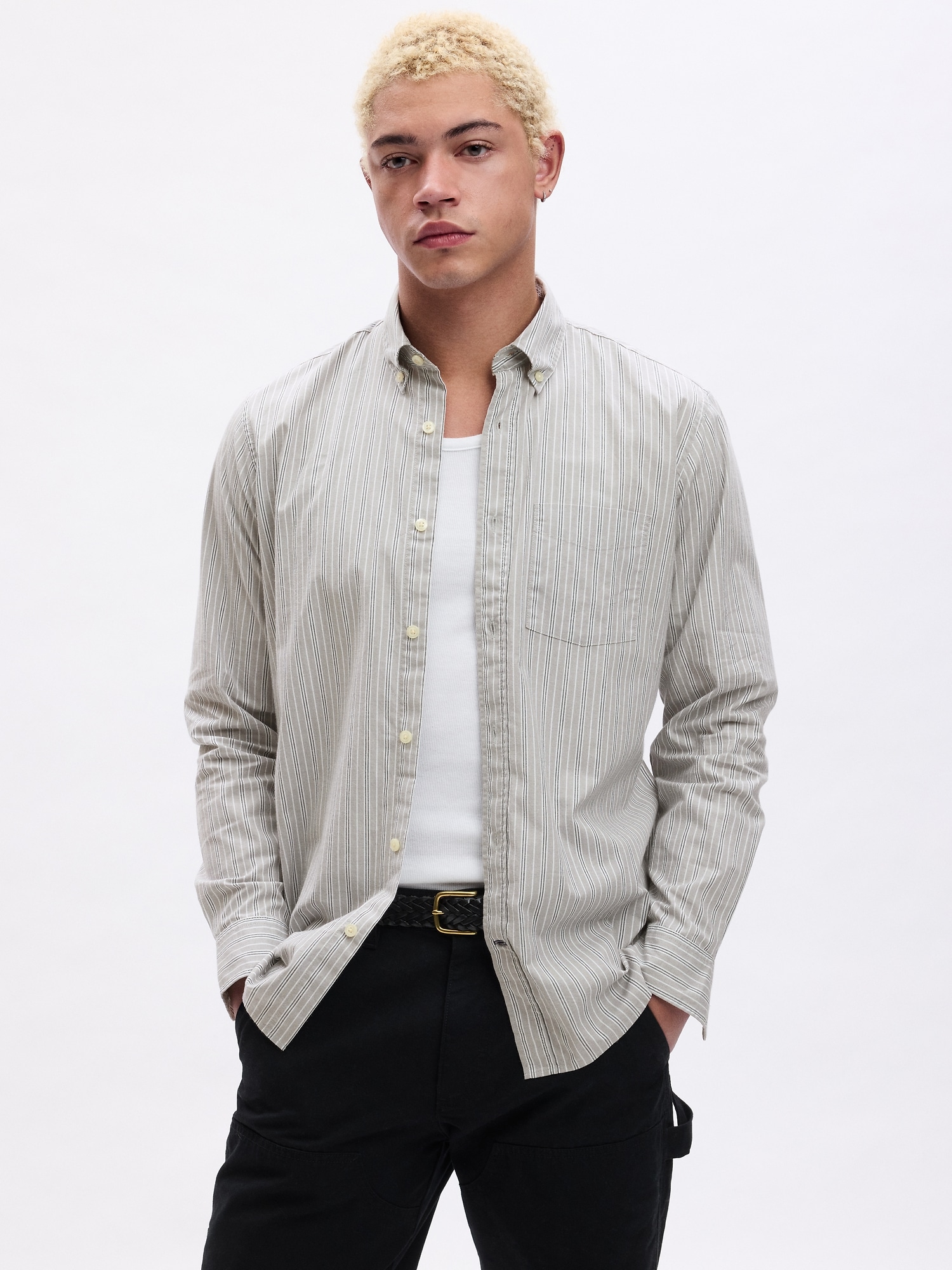 Stretch Poplin Shirt in Standard Fit