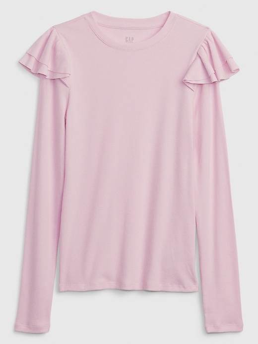 Image number 3 showing, Ribbed Ruffle T-Shirt