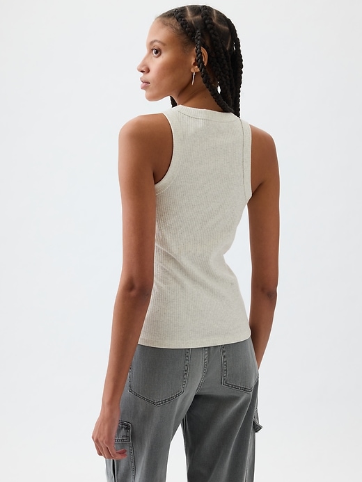 Image number 2 showing, Ribbed High-Neck Tank