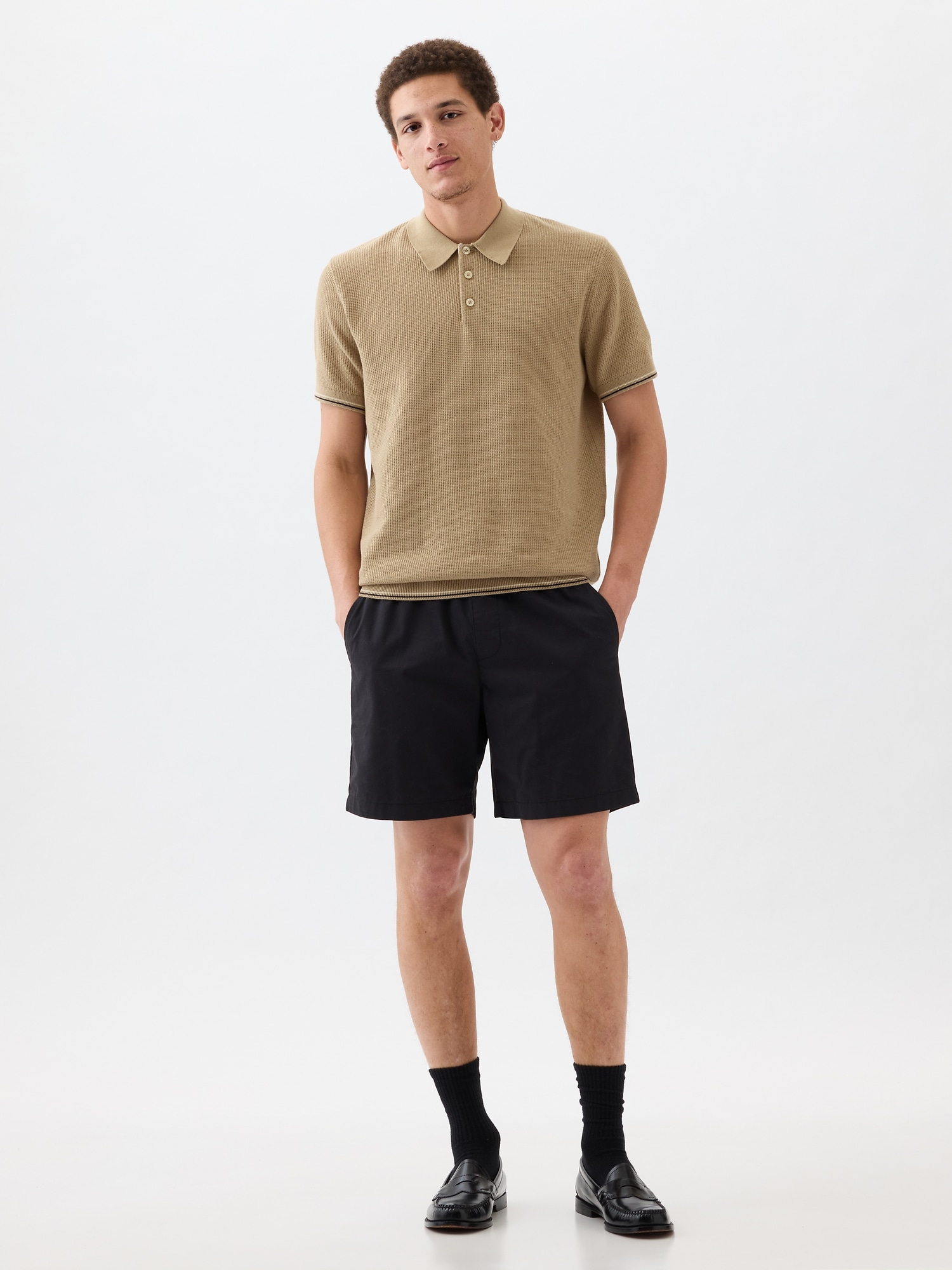 Textured Sweater Polo Shirt