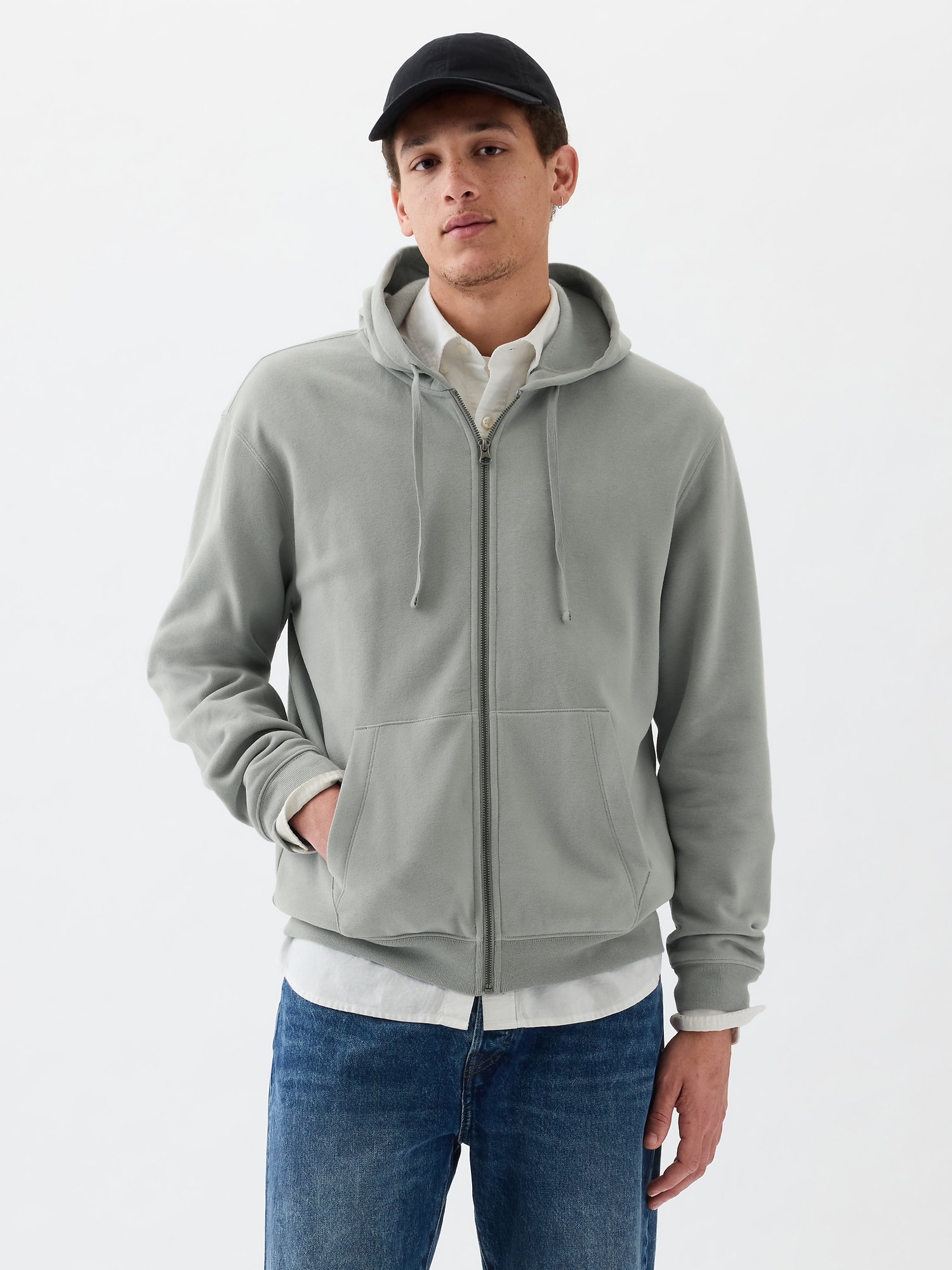 Relaxed Vintage Soft Zip Hoodie