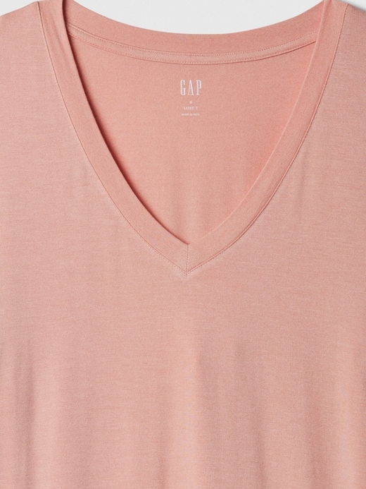 Image number 4 showing, Luxe Flutter Sleeve V-Neck T-Shirt