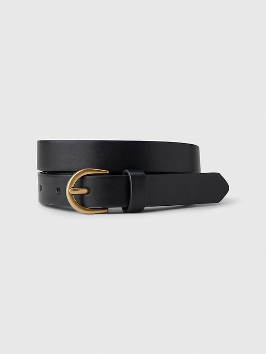 View large product image 1 of 1. Skinny Vegan-Leather Belt