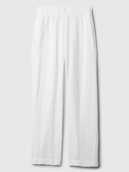 Image number 6 showing, Mid Rise Gauze Wide-Leg Pull-On Pants