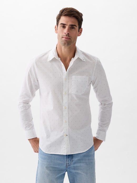 Image number 8 showing, Stretch Poplin Shirt in Standard Fit
