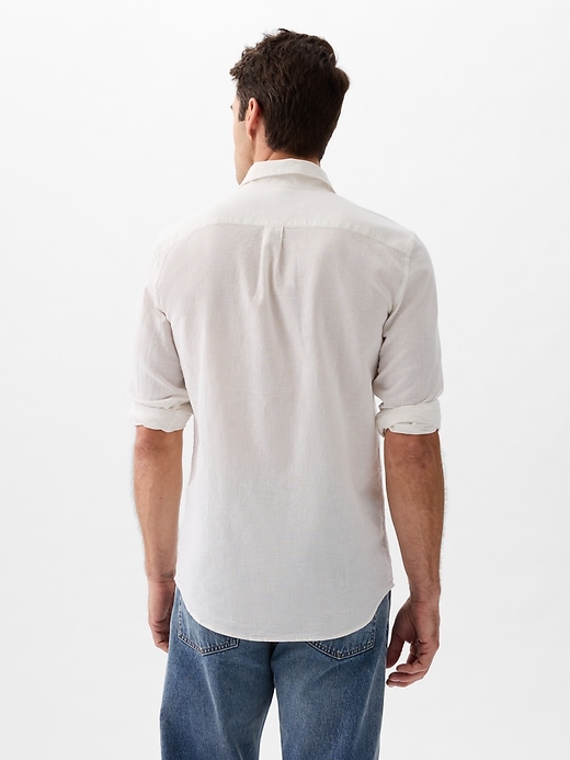 Image number 2 showing, Linen-Blend Shirt in Standard Fit