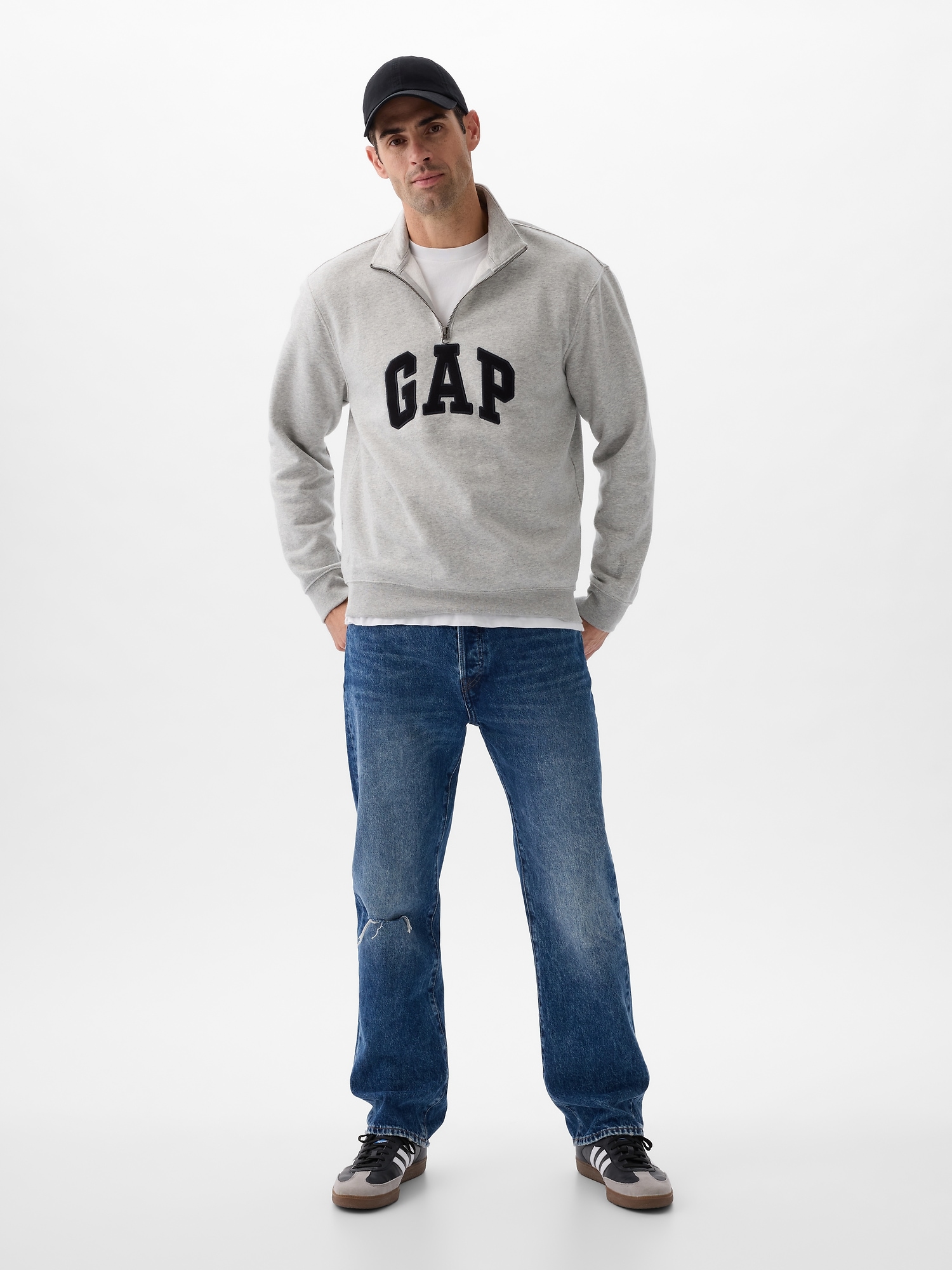 Relaxed Gap Logo Quarter-Zip Sweatshirt