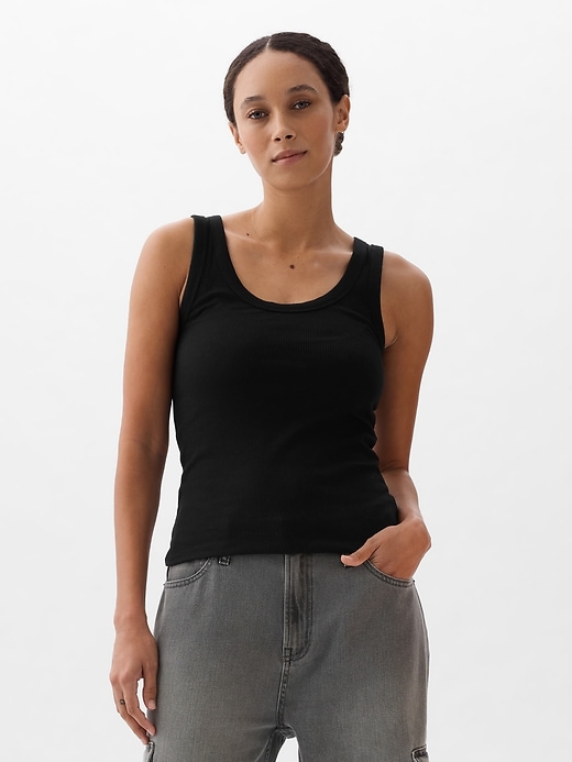 Image number 6 showing, Ribbed Scoopneck Tank Top