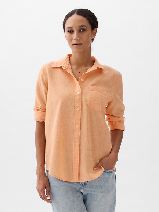 Image number 8 showing, Linen-Blend Easy Shirt