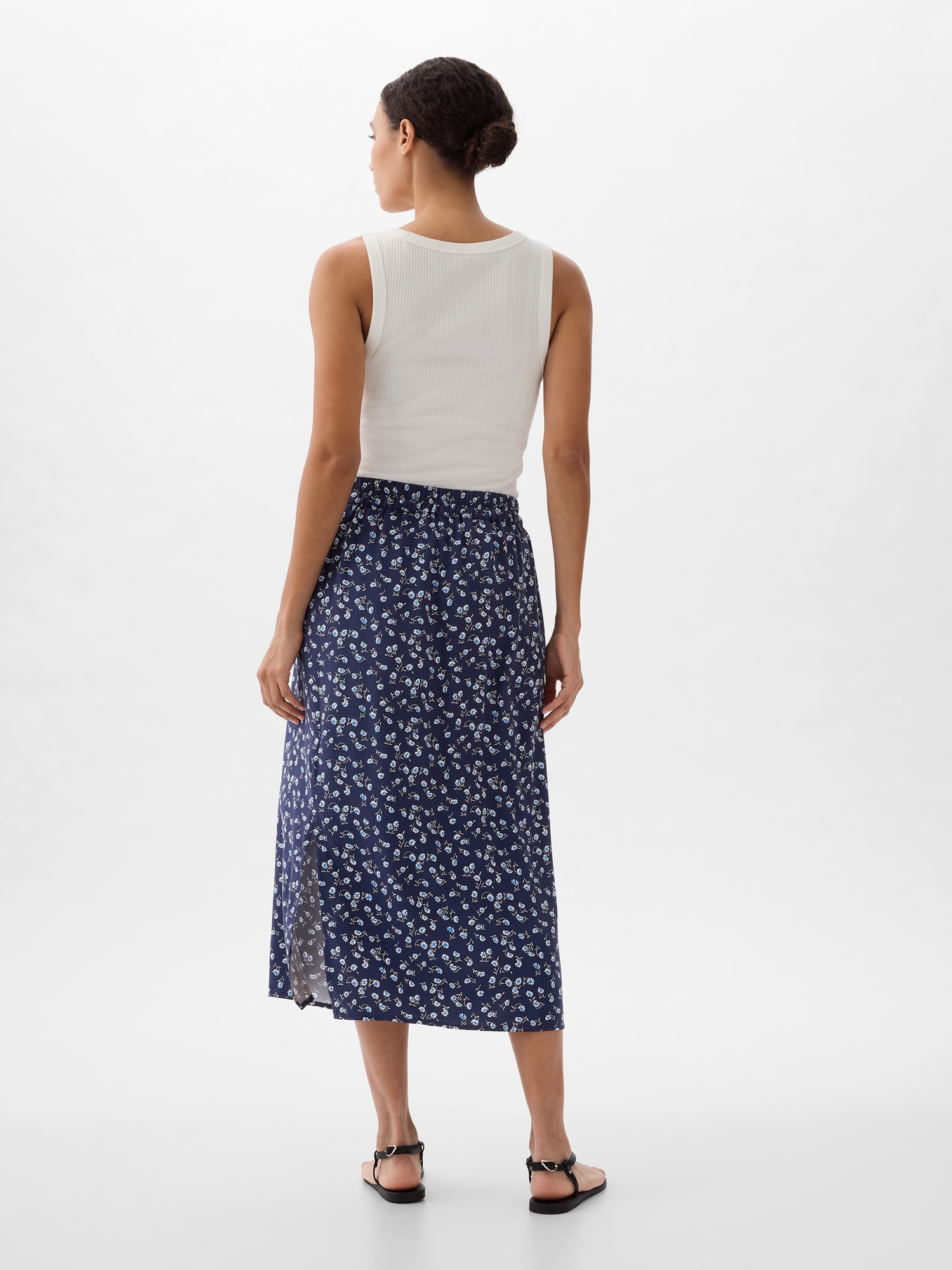 Print Midi Slip Skirt Gap Factory