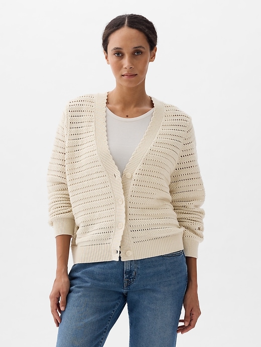 Image number 5 showing, Relaxed Mixed-Stitch Cardigan
