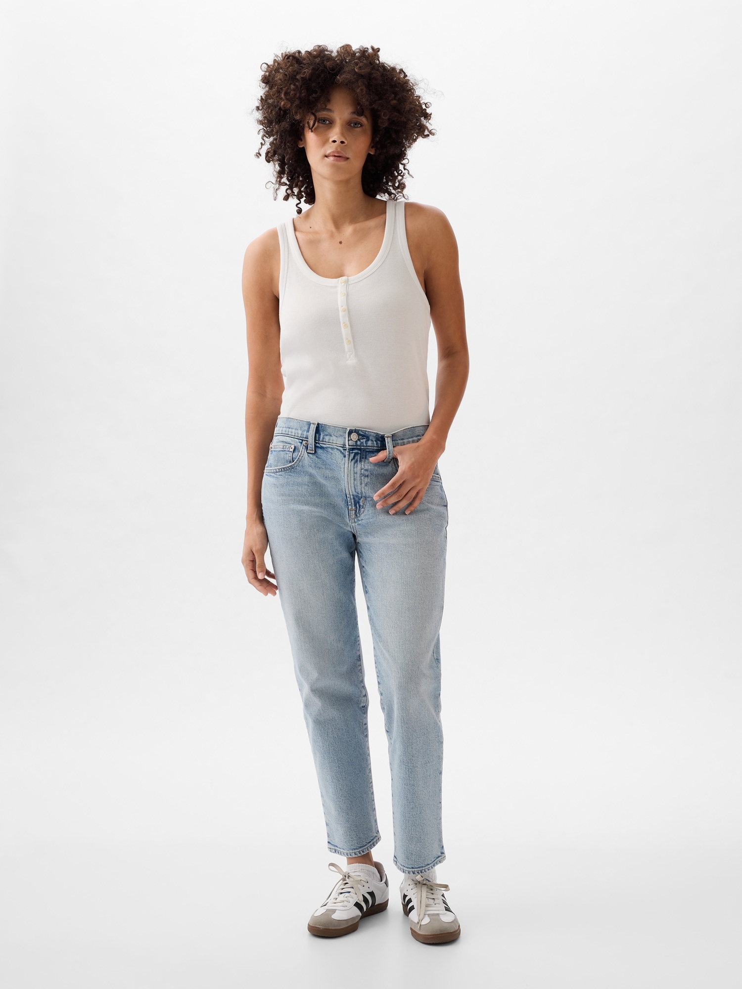 Mid Rise Girlfriend Jeans