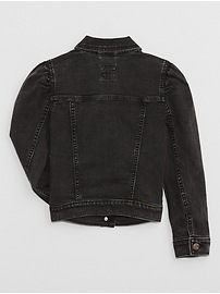 View large product image 3 of 3. Kids Puff Sleeve Icon Denim Jacket with Washwell