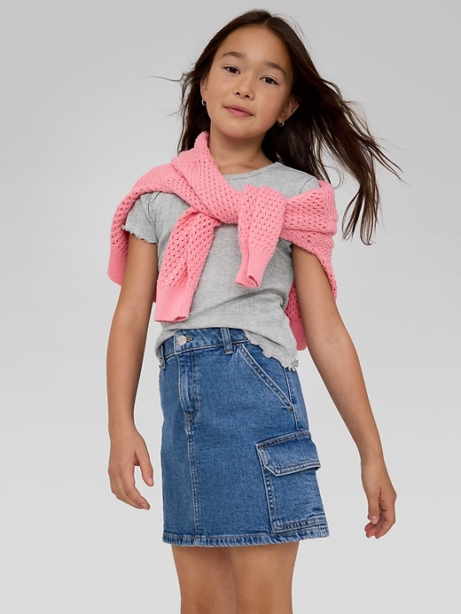 Image number 2 showing, Kids Denim Cargo Skirt