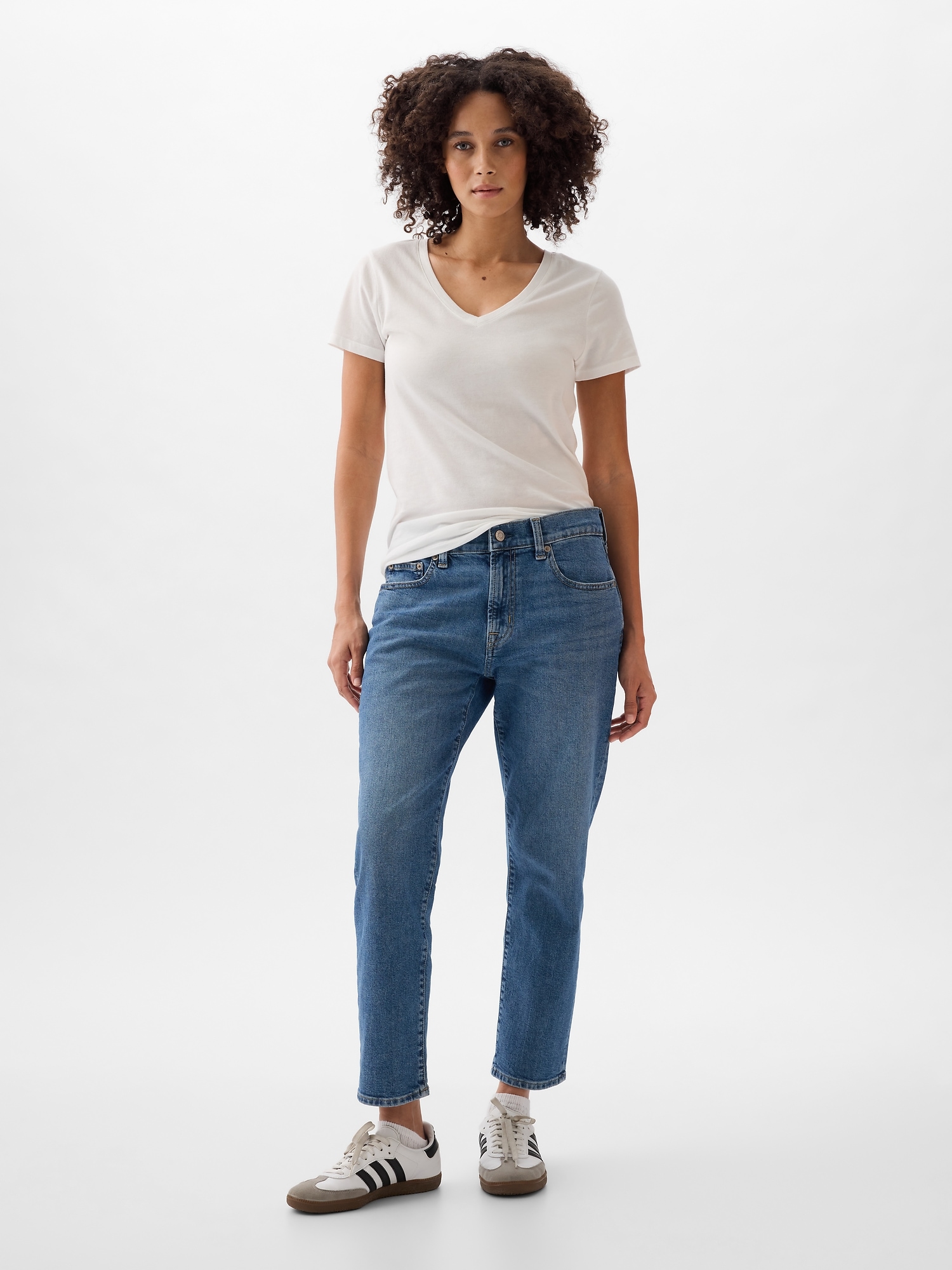 Mid Rise Girlfriend Jeans