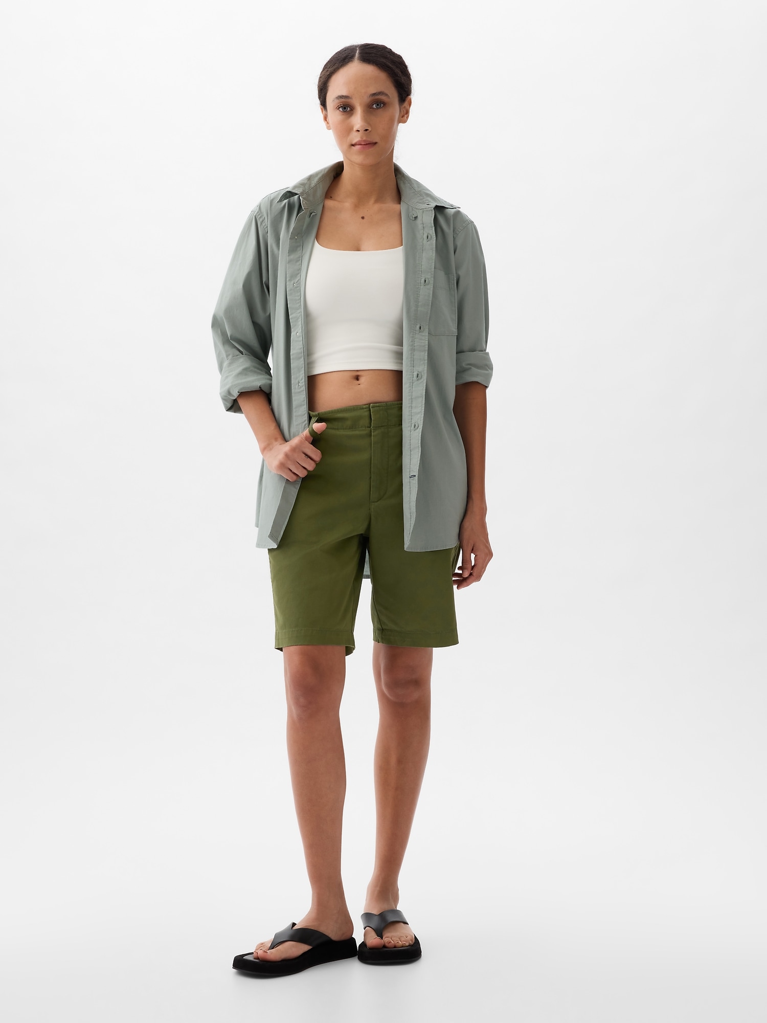 9 Downtown Khaki Bermuda Shorts