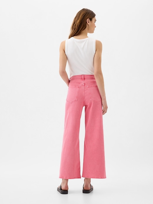 Image number 2 showing, High Rise Wide-Leg Crop Jeans