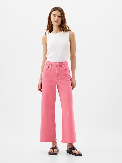 Image number 7 showing, High Rise Wide-Leg Crop Jeans