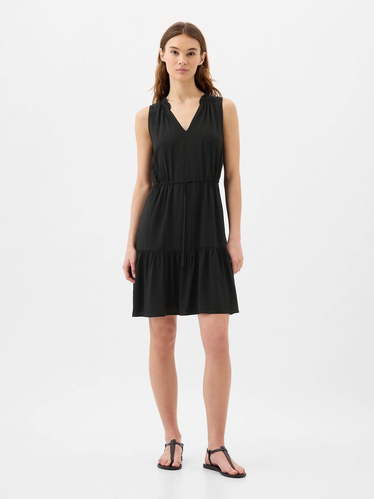 Sleeveless Splitneck Mini Dress