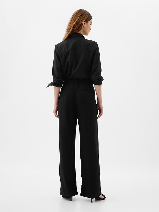 Image number 2 showing, Easy Wide-Leg Linen-Blend Trousers