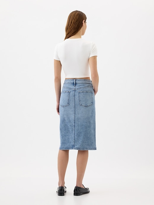 Image number 2 showing, Denim Midi Pencil Skirt
