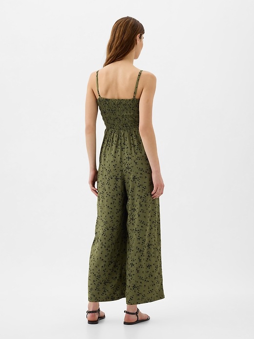 Image number 2 showing, Smocked Wide-Leg Jumpsuit