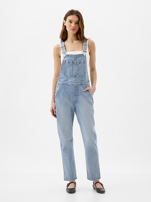 Image number 1 showing, Slouchy Denim Overalls