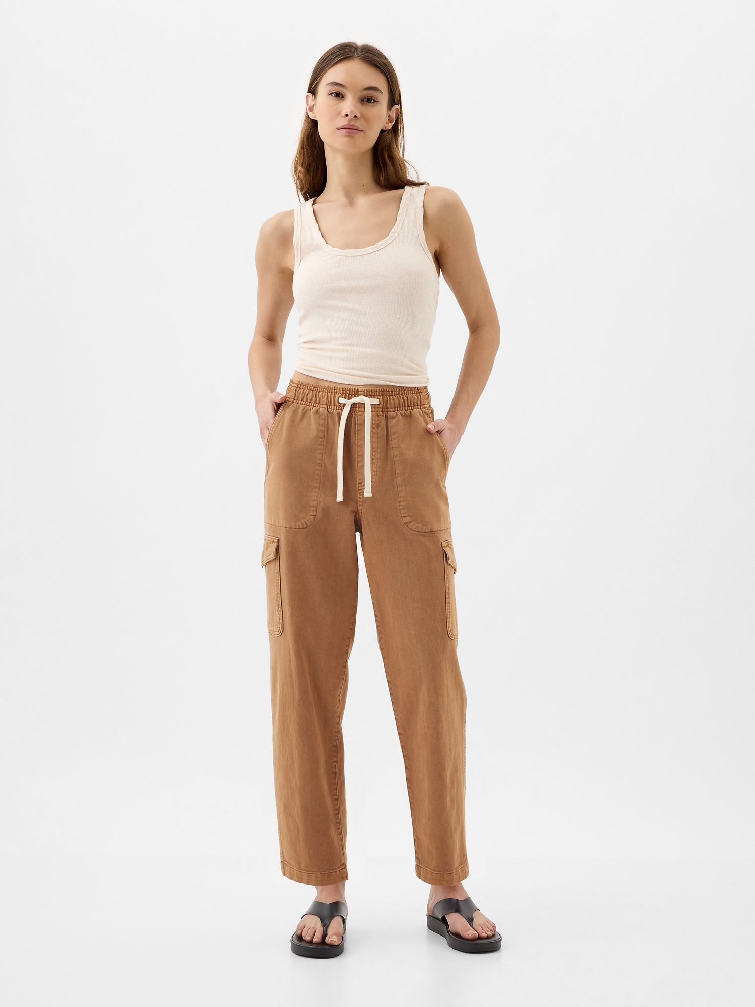 cooki Long Pants for Women Women's Plus Size Khaki Cargo Pants