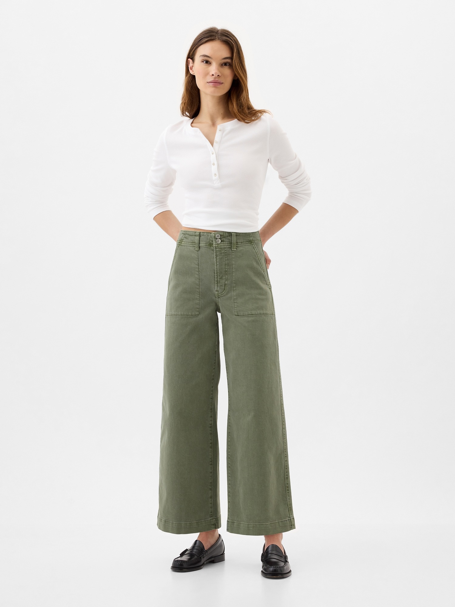 High Rise Wide-Leg Crop Jeans