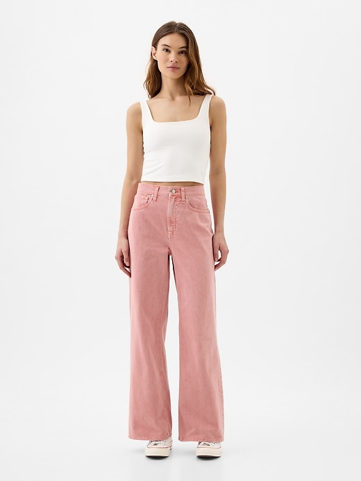 Image number 1 showing, High Rise Wide-Leg Jeans