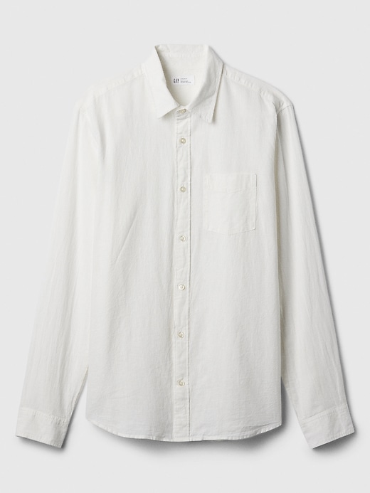 Image number 3 showing, Linen-Blend Shirt in Standard Fit