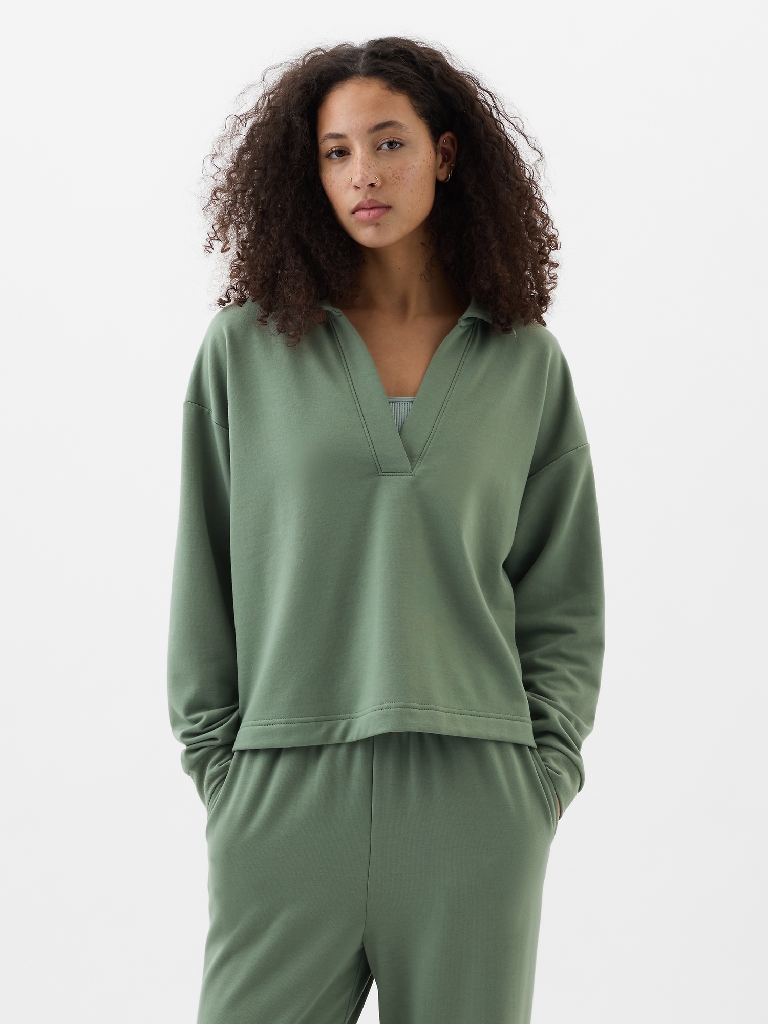 Relaxed Cloudlight Polo Sweatshirt