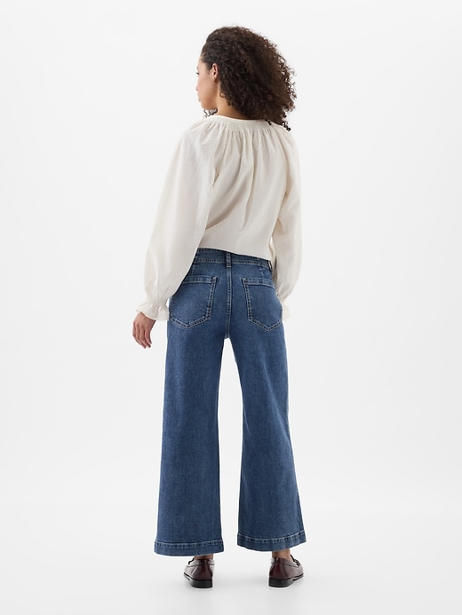 Image number 2 showing, High Rise Wide-Leg Crop Jeans