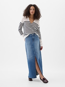 Gap Factory Women s Denim Maxi Skirt Medium Wash Size 31