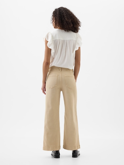 Image number 2 showing, High Rise Wide-Leg Crop Jeans