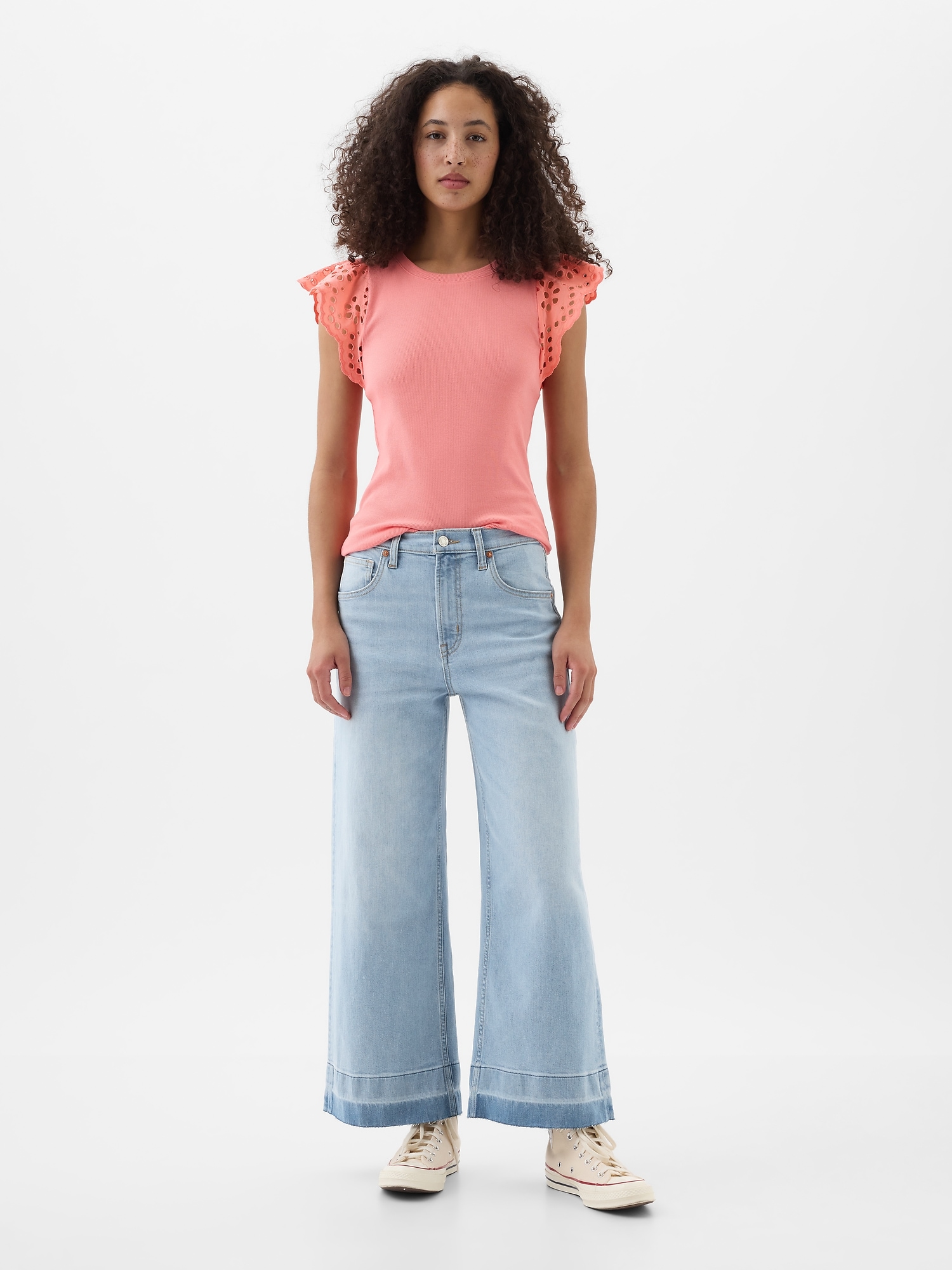 High Rise Wide-Leg Crop Jeans