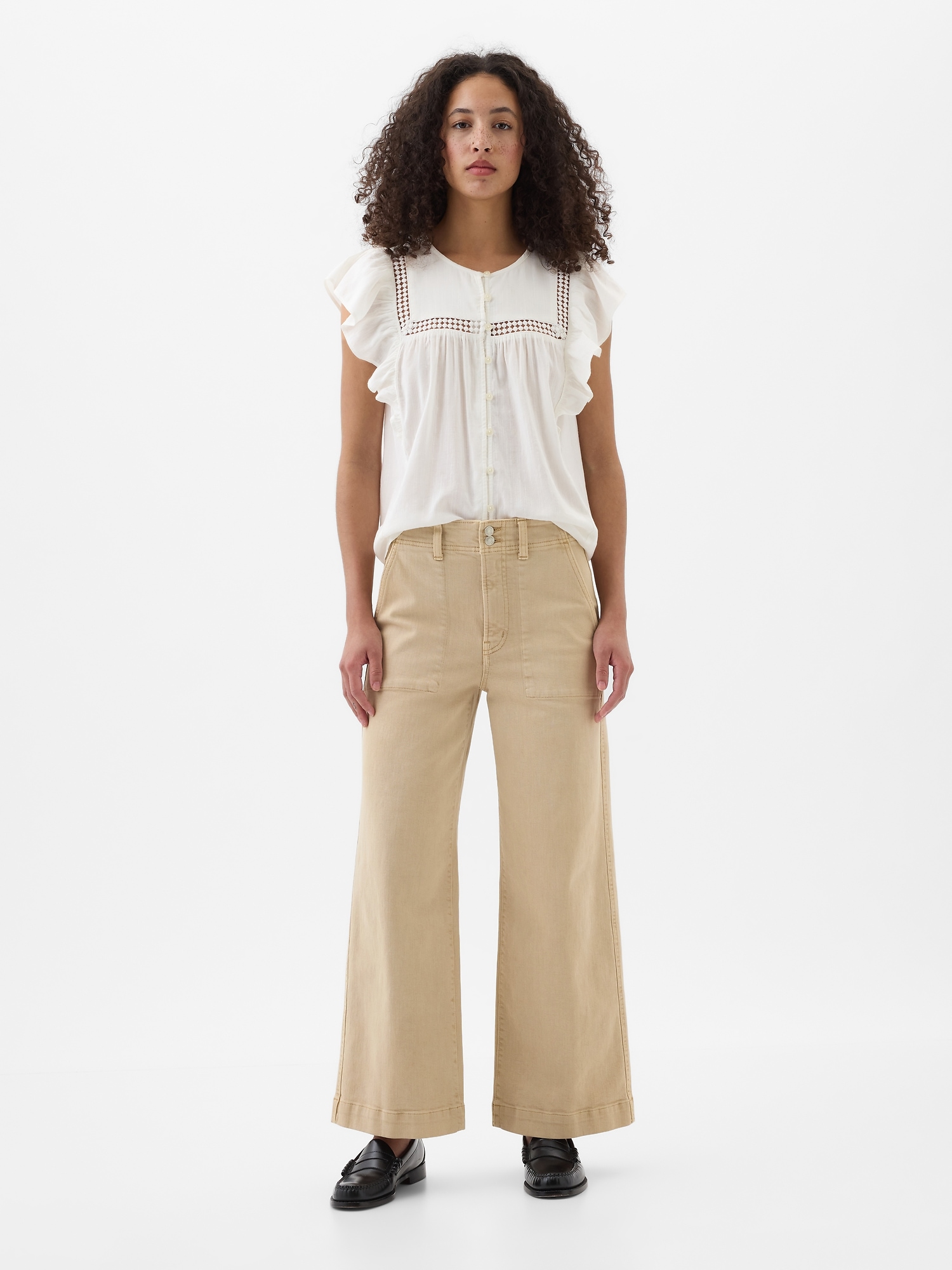 High Rise Wide-Leg Crop Jeans