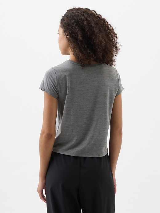 GapFit Brushed Jersey Twist-Front T-Shirt | Gap Factory